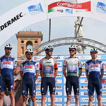 23-03-2023 Settimana Internazionale Coppi E Bartali; Tappa 03 Forli - Forli; 2023, Soudal - Quickstep; Schmid, Mauro; Cavagna, Remi; Forli; 