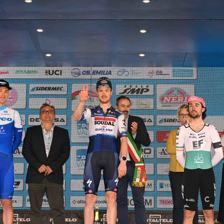 25-03-2023 Settimana Internazionale Coppi E Bartali; Tappa 05 Carpi - Carpi; 2023, Soudal - Quickstep; 2023, Jayco - Alula; 2023, Ef Education - Easypost; Cavagna, Remi; Hepburn, Michael; Healy, Ben; Carpi; 