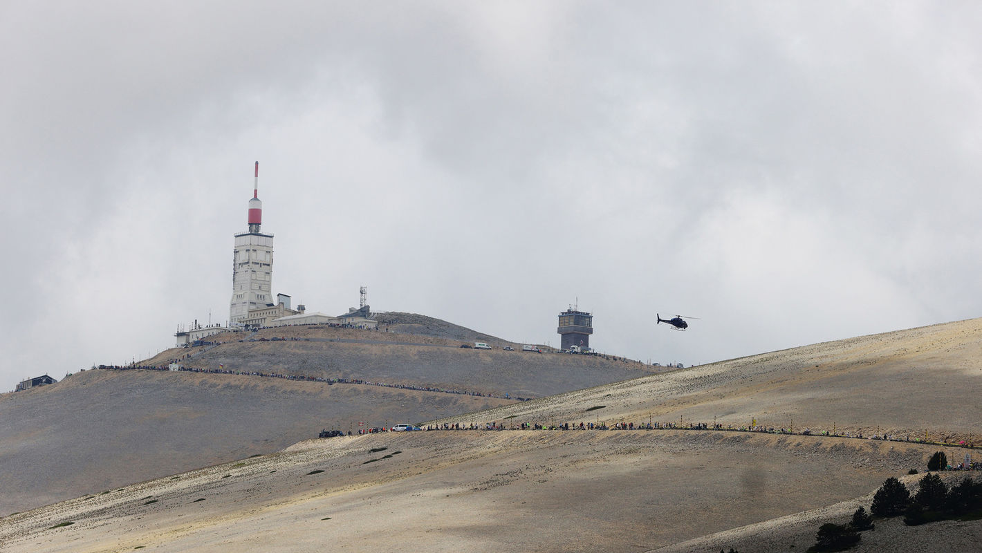Bezoek aan Mont Ventoux dag voor Le Tour