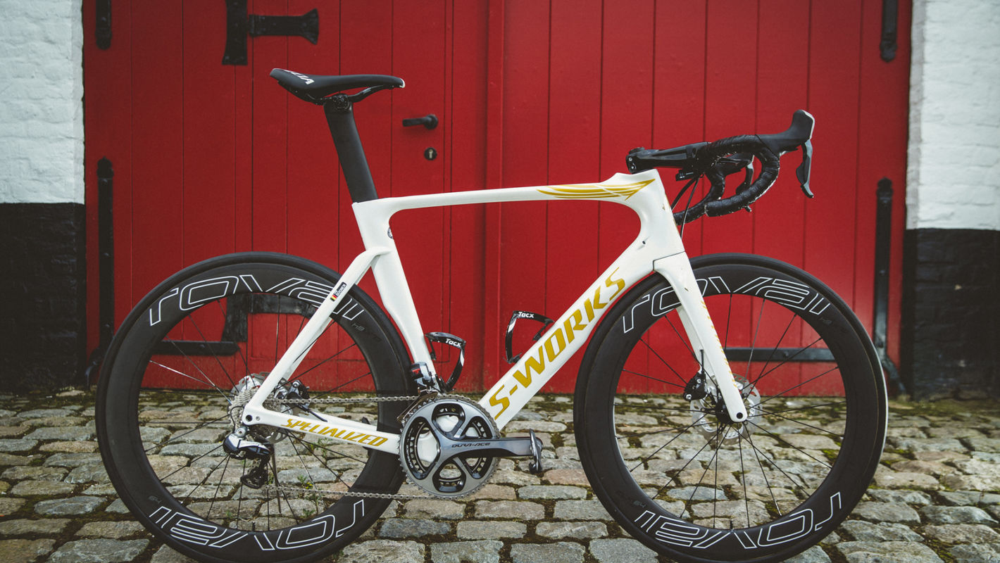 Tom Boonen op nieuwe Specialized tijdens Omloop Het Nieuwsblad