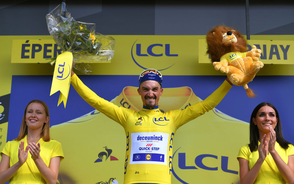 Alaphilippe leads the Tour de France after magnificent solo win
